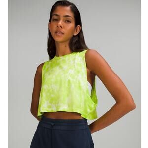 Lululemon Women's Green  All Yours Tie Dye Cotton Cropped Tank Tops